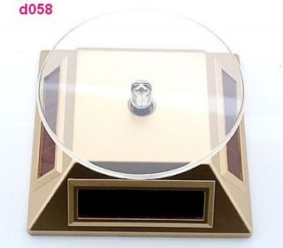 new style PC SOLAR ENERGY POWER DISPLAY TURN TABLE STAND gold d058