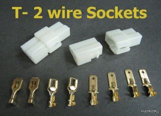 Plug 2 Wire Sockets Connectors M & F #MON5 x 2 set