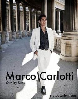 NEW Marco Carlotti Mens White Cotton Suit 48 Regular   Miami Vice 