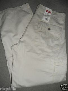   Jeans Loose Fit Straight Leg 6 Pocket Cargo Stone Cotton Pants 36 X 32