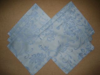   Cloth NAPKINS HELSINKI ORGANIC BLUE 22 SQUARE Cotton Jacquard $66