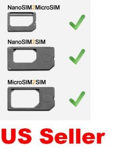 Convert Nano SIM Card to Micro/Standard Adapter For iPhone 5 4S 4 3 