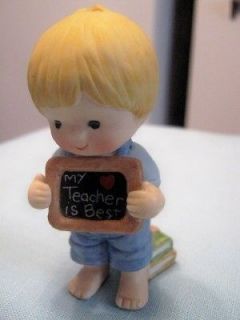 1982 VTG ENESCO COUNTRY COUSINS FIGURINE SCOOTER MY TEACHER IS BEST 