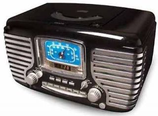 RETRO CROSLEY CORSAIR AM/FM CD PLAYER DUAL ALARM CLOCK RADIO w/LED 