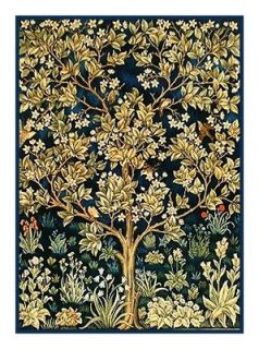   Morris Tree of Life Detail from Tapestry Counted Cross Stitch Chart