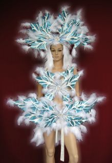   C005 Feather Showgirl Cabaret Drag Cotton Candy Costume Set XS XL