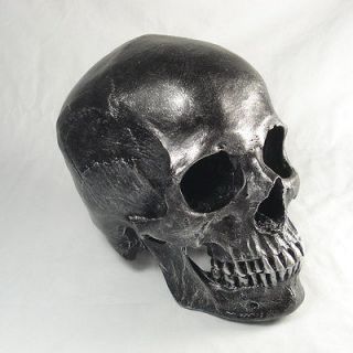 COOL Black Human Head Skull Handmade 11 Resin Replica Decoration JH24