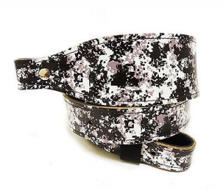 New Custom Leather Rifle Sling Snow Camo Print 2.25 wide suede back
