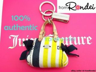 Juicy Couture color block stripe Mini daydreamer charm purse Keychain 