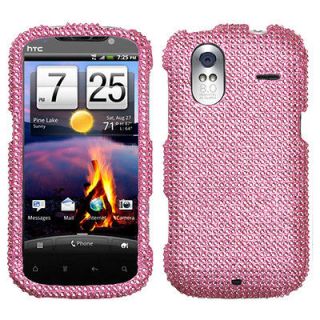 For HTC Amaze 4G Case Cover Bling Rhinestones Pink Diamond *