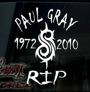 RIP PAUL GRAY SLIPKNOT MEMORY VINYL DECAL MEMORIAL MASK