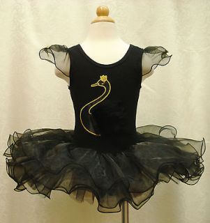 Girls Leotard Party Ballet Tutu Black Swan Dance Dress 2 8Y Halloween 