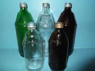 FAYGO SODA POP BOTTLE/ EMBOSSED /5 DIFFERENT ONES/ 1 GREEN,2 CLEAR,2 