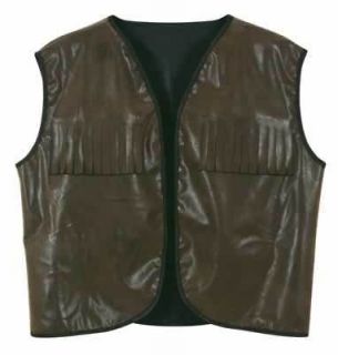 Cowboy Western Sheriff Faux Leather Brown Vest Adult Costume Accessory 