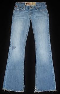 HOLLISTER Distressed FLARE sz 3R Women Blue Jeans Juniors 100% Cotton 