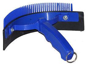 New Blue Sweat Rubber Scraper Curry Comb Brush Horse Grooming Gift 