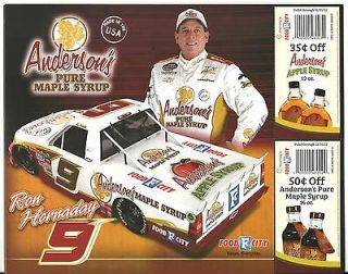   RON HORNADAY #9 ANDERSONS MAPLE SYRUP FOOD CITY CWTS POSTCARD