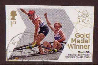 GREAT BRITAIN LONDON 2012 ROWING WOMENS DOUBLE SCULLS SINGLE F.USED 