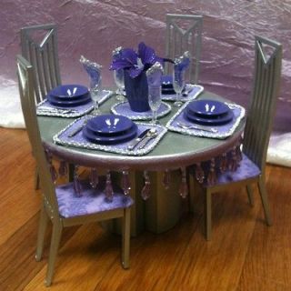 Newly listed OOAK BARBIE DINING ROOM FURNITURE HOUSE DIORAMA LOT TABLE 