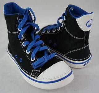CROCS Sneakers Hover Hi Top Black/Blue BOYS Sz 10 11 12 NEW