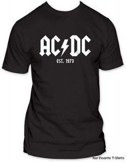 Licensed ACDC Est. 1973 Adult Fitted Jersey Shirt S 2XL