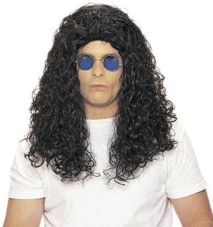 80s Hair Rock Howard Curly Black Slash Wig Costume NEW