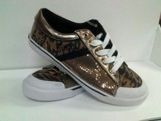 New Guess sparkles leopard print woman tennis sneakers size 8.5