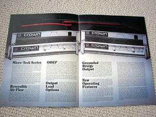 Crown, Micro Tech series power amplifier brochure