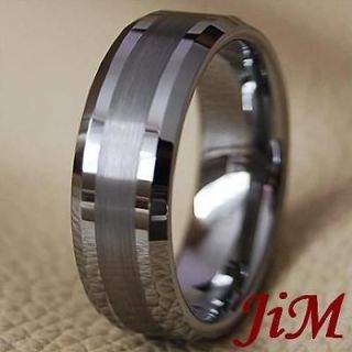   MENS RINGS STONE WEDDING BANDS TITANIUM COLOR JEWELRY SIZE 6 15
