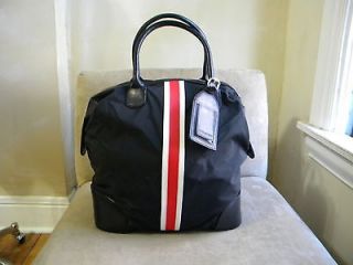 DSQUARED² AMAZING BLACK STRIPED WEEKEND BOWL CARRY ON TOTE BAG 