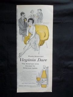 Original 1957 Vintage American Garrett and Co Virginia Dare Wine Ad