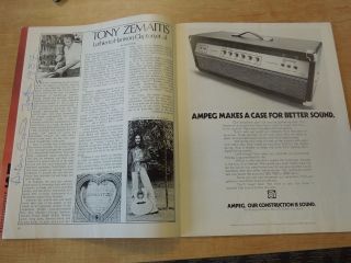Guitar Player Magazine 1975 Zemaitis Guitar Article Signed By Tony 