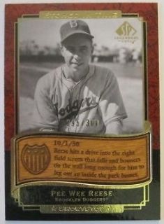 PEE WEE REESE 2003 SP Legendary Cuts Etched In Time Wood Relic /300 