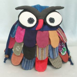 Handmade Adorable Patchwork Owl Sling / Shoulder Bag