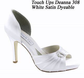   Bridal Prom White Dyeable Satin Platform High Heels Shoes Pumps Deanna
