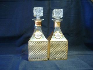 Old Forester Whiskey Decanters. Beautiful pair, amber iridescent.