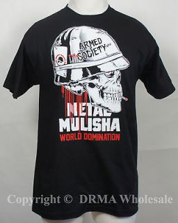 Authentic METAL MULISHA Armed Society Incendiary Skull T Shirt S M L 