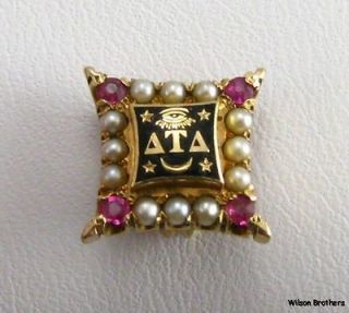 DELTA TAU DELTA   14K Gold fraternity Jeweled 1926 Pin
