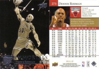 Dennis Rodman 2009 10 Upper Deck Basketball Immortals Card #273 NBA SP 