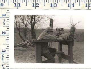 Vintage 1940s Photograph   Man Target Shooting with 30 06   Spotter 