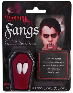 Classic Vampire Fangs Reusable Teeth Tooth Kit Fancy Dress Up Costume 