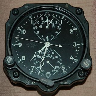 USAF Breitling Wakmann Type A 10A 3 Dial 3 1/8 Inch Aircraft Clock 