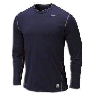 New Nike Dri Fit Pro Combat Core Base T Shirt Navy Blue L/S 