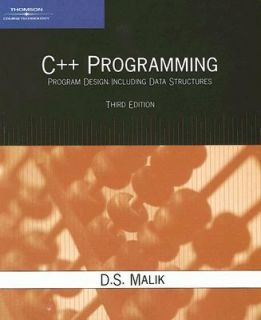 Programming Program Design Including Data Structures by D. S. Malik 