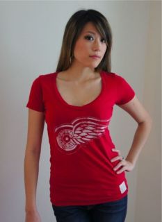   Original Retro Brand NHL Detroit Red Wings Juniors Deep V Neck T Shirt