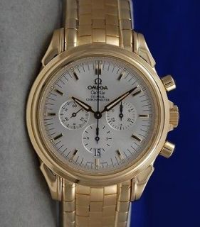 Mens OMEGA DeVille Co Axial Chronometer Chronograph 18K GOLD Watch 