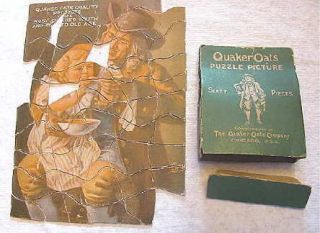 Vintage QUAKER OATS Cereal Picture Jigsaw PUZZLE & Box Premium