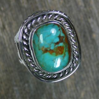 Turquoise mans ring navaho style Jim Saunders Artist,JS Rg 0​13