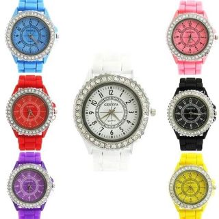 watch ladies girls crystal white and black watches diamond face