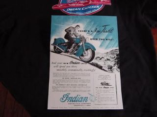 1948 INDIAN Motorcycle,TH​ERES A THRILL OVER THE HILL,SALES POSTER 